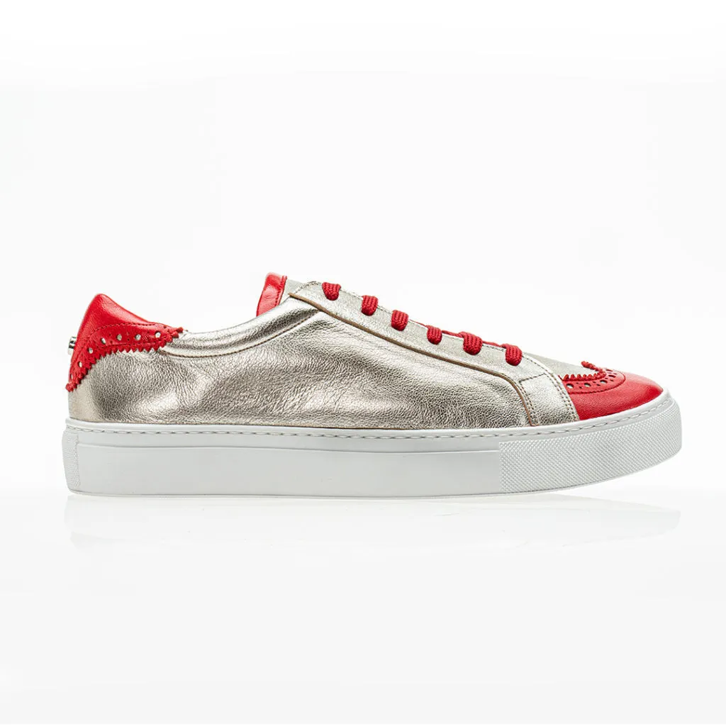 Steps Sneakers Silver and Red Intense